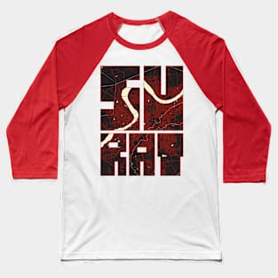 Surat, Gujarat, India City Map Typography - Vector Baseball T-Shirt